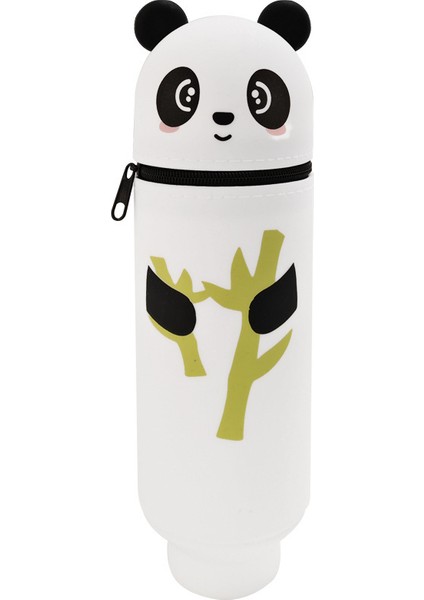 Karikatür Silikon Geri Çekilebilir Kalem Tutucu Kalem Çantası Büyük Kapasiteli Öğrenci Kalem Kırtasiye Saklama Kutusu Sevimli Hayvan Zip Çanta Alt (Yurt Dışından)