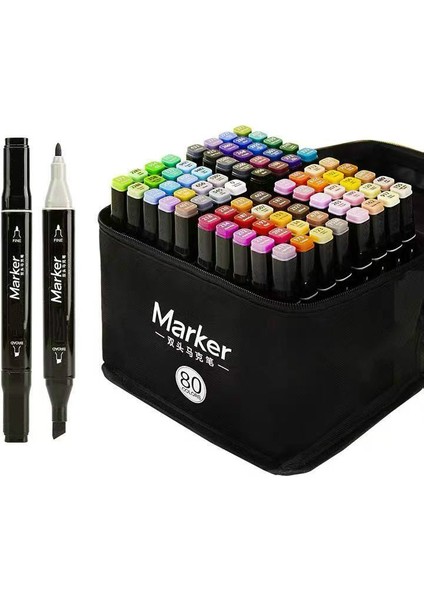 Marker 48 Renk Çift Uçlu Yağ Bazlı Sulu Boya Kalem Seti Ilkokul Öğrencileri 24 Renk 36 Renk 80 Renk Çocuk El Çizimi Hareketi (Yurt Dışından)