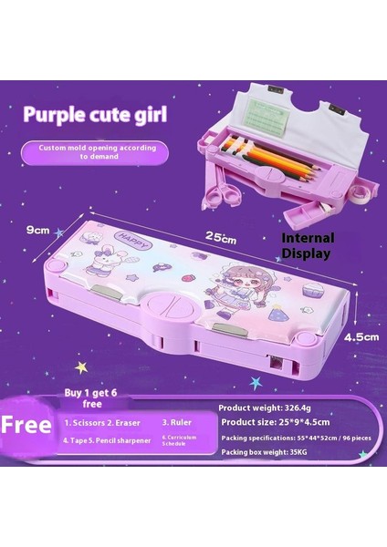 Çok Fonksiyonlu Kırtasiye Kutusu Ilkokul Öğrencileri Sınır Ötesi Dış Ticaret Yüksek Değerli Karikatür Plastik Anaokulu Çocuk Kalem Kutusu (Yurt Dışından)