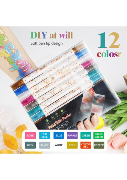 Vücut Boyama Kalemleri Yıkanabilir Dövme Festivali Sahne Yüz Makyajı Suluboya Kalemleri Yumuşak ve Sert Çift Uçlu Akrilik Boyama Kalemleri (Yurt Dışından)