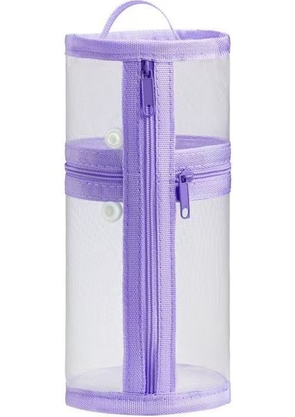 Öğrenciler Için Kalem Kutusu Büyük Kapasiteli Şeffaf Saklama Kırtasiye Kutusu Basit Kalem Varil Tipi Kalem Çantası Örgü Iplik Yüksek Değerli Silindir (Yurt Dışından)