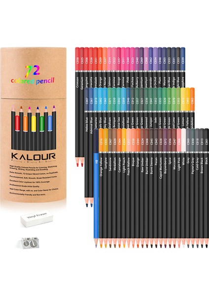 75 Parça Renkli Kalem Seti Sanat Çizim Dolgu Renkli Kalemler Yağ Bazlı 72 Renkli Kalem (Yurt Dışından)