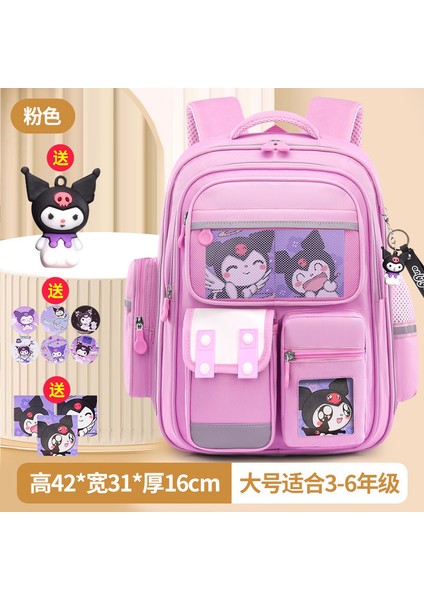 Kızlar Azaltılmış Yük Omurga Koruma Okul Çantası 1-6 Sınıflar Büyük Kapasiteli Çocuklar Karikatür (Yurt Dışından)
