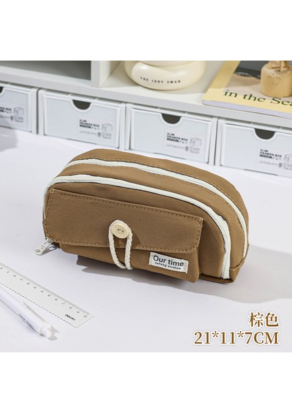 Kalem Çantasının Yeni Kore Versiyonu Büyük Kapasiteli Kırtasiye Çantası Ortaokul Lise Yüksek Değerli Kırtasiye Kutusu (Yurt Dışından)