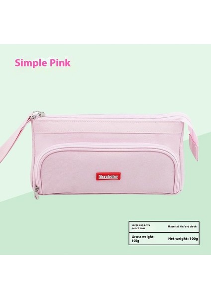 Kalem Çantası Büyük Boy Kapasiteli Basit Taşınabilir Kırtasiye Kutusu Şeker Renkli Kırtasiye Çantası Oxford Leke Tutmaz Öğrenci Kalem Çantası (Yurt Dışından)