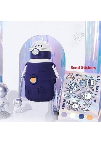 Astronot Termos Çift Duvar Vakum Yalıtım Bardağı 500ML Taşınabilir (Yurt Dışından)