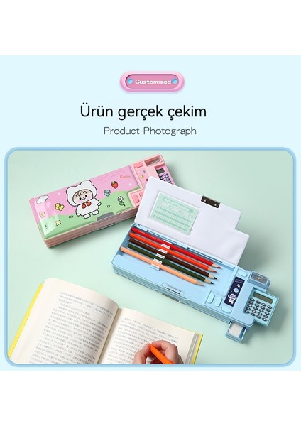 2025 En Yeni Çok Fonksiyonlu Plastik Kırtasiye Kutusu, Hesap Makinesi ile Kalem Kutusu (Yurt Dışından) fiyatları