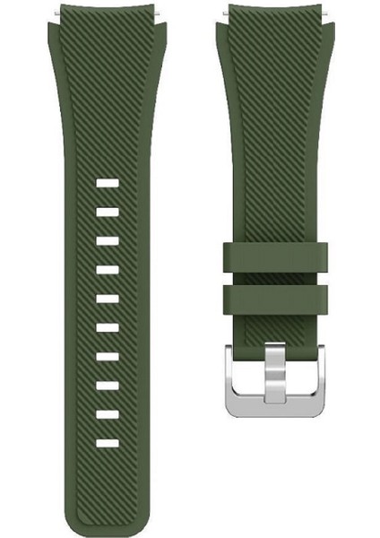 Amazfit Stratos 3 ile Uyumlu Kordon Tırtık Desenli Tokalı Silikon Kayış