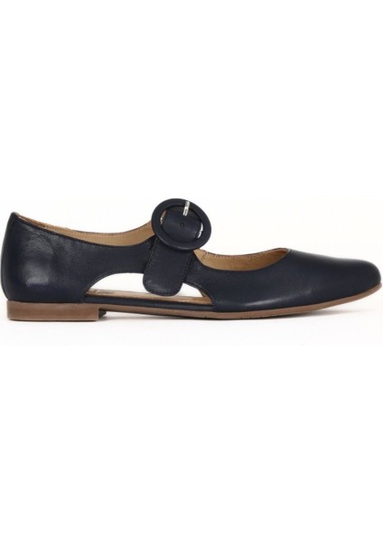 Lacivert Deri Kadın Düz Ayakkabı 01WE2900 01WE2900