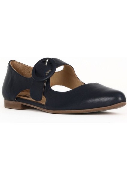 Lacivert Deri Kadın Düz Ayakkabı 01WE2900 01WE2900 fiyatları
