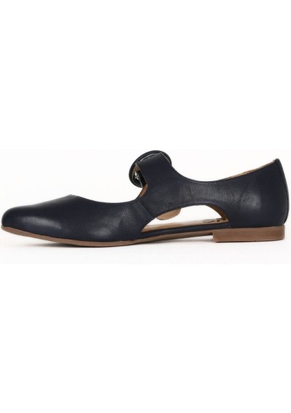 Lacivert Deri Kadın Düz Ayakkabı 01WE2900 01WE2900 modelleri