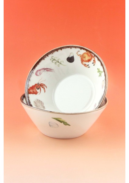 Retro Balık Porselen Ikili Kase