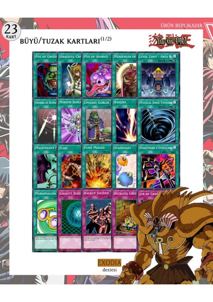 Yu-Gı-Oh! Ingilizce Yasak Olan Exodia Destesi 43 kart modelleri