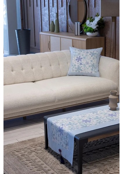 Pamuklu Kumaş Runner ve Kırlent Takımı (55X165 cm Runner; 2 Adet 50X50 cm Kırlent Kılıfı) fiyatları
