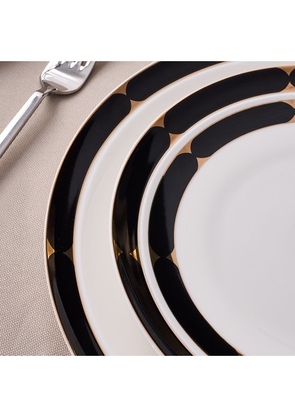 Crystal Provence Black 56 Parça 12 Kişilik Yemek Takımı modelleri