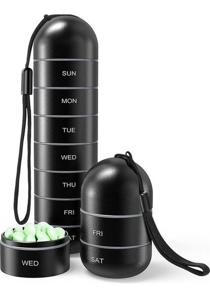 Bir Haftalık Seyahat Için Metal Taşınabilir Hap Kutusu (Yurt Dışından)