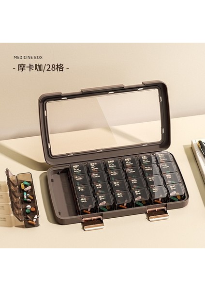 Taşınabilir Hap Kutusu, Haftanın Yedi Günü Hatırlatma Hapı Dağıtıcısı, Günde Üç Öğün Yemek, Saklama ve Paketleme Kutusu, Krem Beyazı - 21 Bölme (Yurt Dışından)