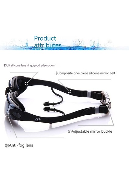 Erkekler ve Kadınlar Için Hd Su Geçirmez Buğu Önleyicihavuz Deniz Yüzücü Gözlüğü +Kulak Tıkacı Hediye (Yurt Dışından) fiyatları
