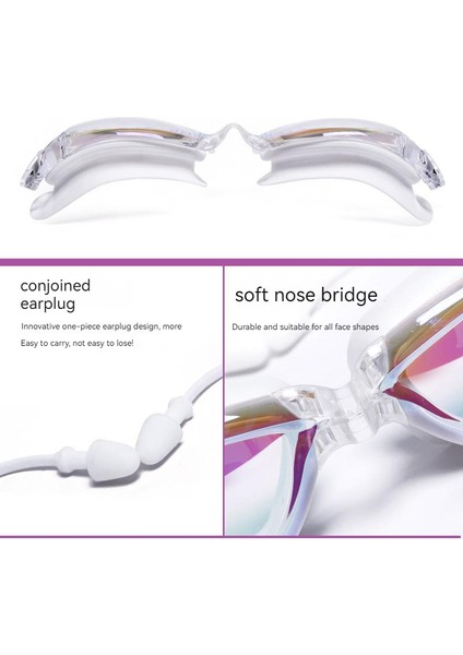 Erkekler ve Kadınlar Için Hd Su Geçirmez Buğu Önleyicihavuz Deniz Yüzücü Gözlüğü +Kulak Tıkacı Hediye (Yurt Dışından) indirimleri