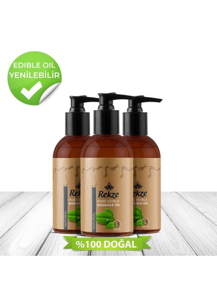 3 Adet Erotik Natural Aromalı Vücut Masaj Yağı 120 ml