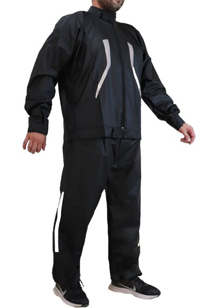 Motorcu Yağmurluk %100 Su Geçirmez Dikişsiz Ön Arka Çift Reflektör Fermuarlı Paçalar Sıcak Frekans Yapıştırma fırsatları