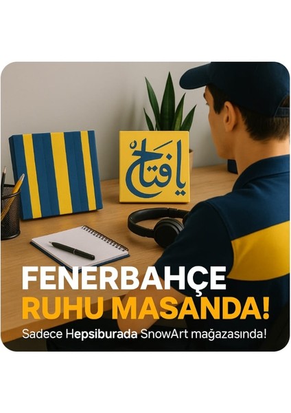 Sarı Lacivert Kanarya Zafer Temalı 3 Lü Kanvas Masa Tablo Seti