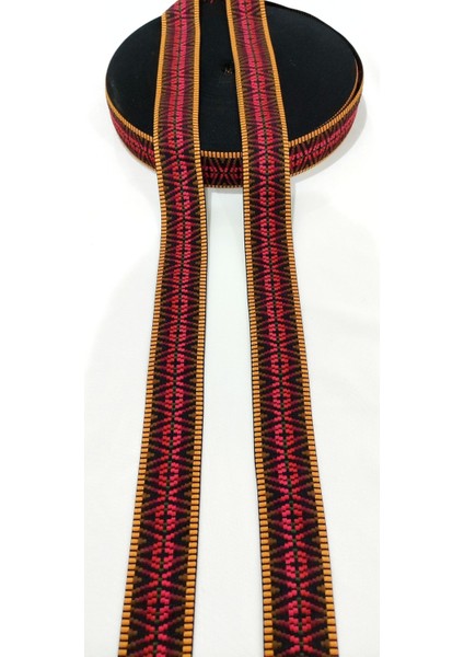 Bordo Turuncu Etnik Dar Dokuma Şerit modelleri