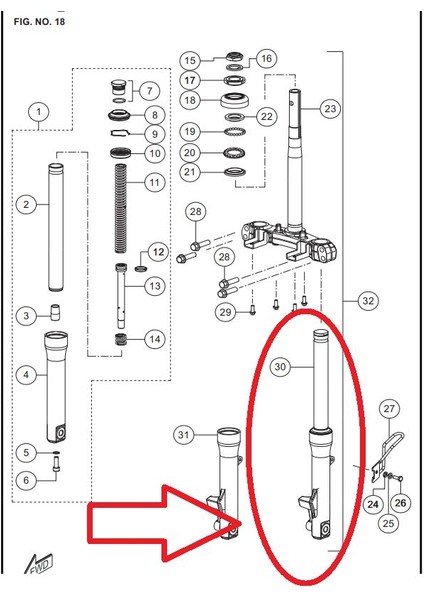 Jupiter Ön Amortisör Sol K6100990 Orijinal Ürün