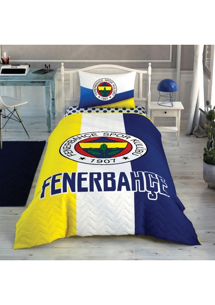 Taç Lisanslı Fenerbahçe Logo Pamuk Tek Kişilik Complete Set