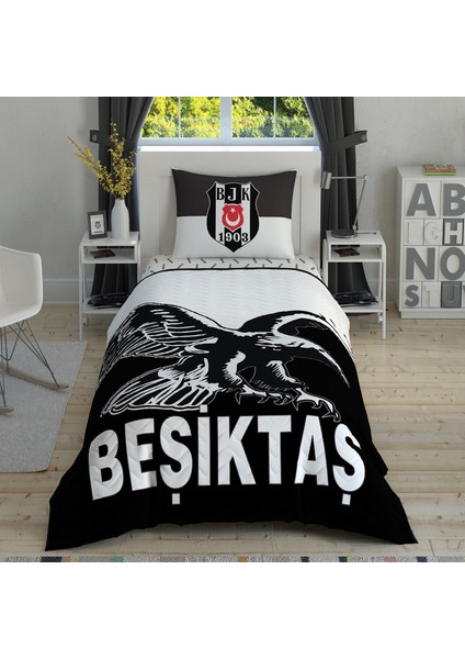 Taç Lisanslı Beşiktaş Kartal Pamuk Tek Kişilik Complete Set