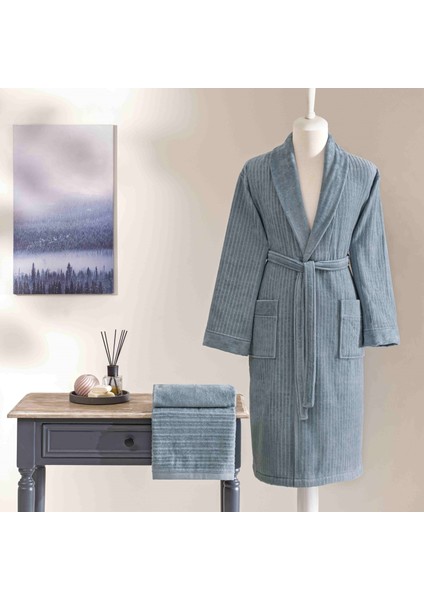 Ritmo Pamuk Bornoz Seti Mavi M modelleri