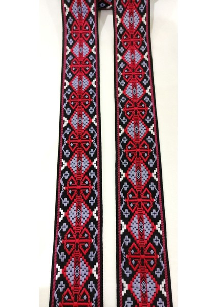 Siyah Bordo Kilim Desen Etnik Şerit modelleri