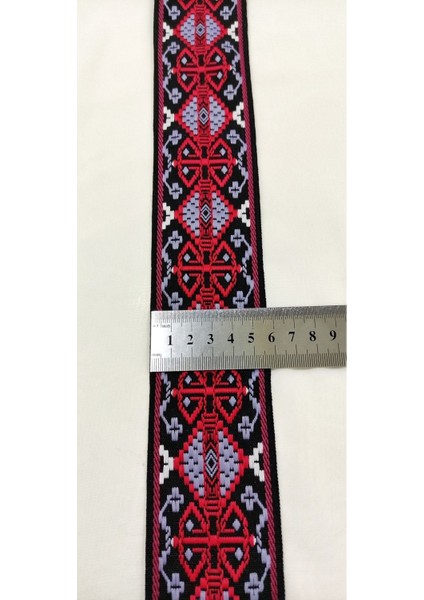 Siyah Bordo Kilim Desen Etnik Şerit fırsatları