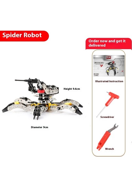Bir Araya Getirilmesi Son Derece Zor Siyah Teknoloji Yapı Taşı Oyuncakları Elle Monte Edilmiş Robot Metal Model (Yurt Dışından)