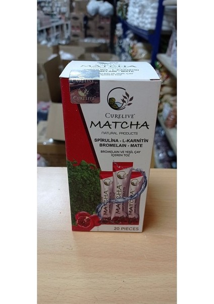 Matcha Spirulina L-Karnitin Mate Bromelain ve Yeşil Çay İçeren Toz 20 Steak Poşet modelleri