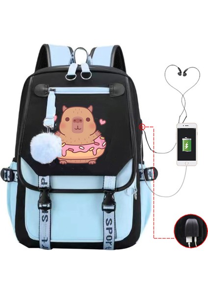 Sıcak Satış Capya Capya Sevimli USB Portu Çok Fonksiyonlu Eğlence Seyahat Sırt Çantaları (Yurt Dışından)