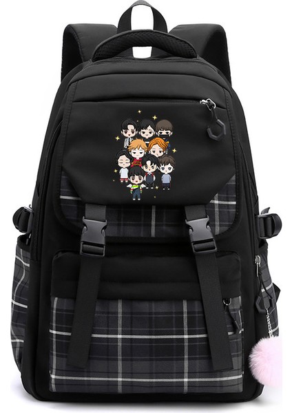 Kolej Tarzı Rahat Çok Yönlü Öğrenci Okul Çantası Etrafında Başıboş Grup (Yurt Dışından)