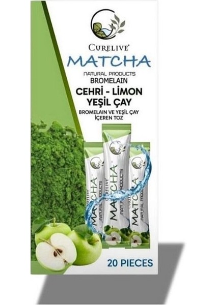 Matcha Detox Bromelain Elma Aromalı Detox Burner Form Maça 20 Paket