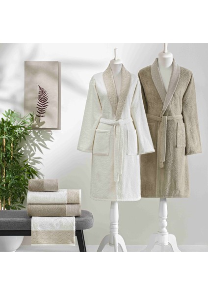 Nora Pure Cotton Pamuk Aile Seti Ekru Camel