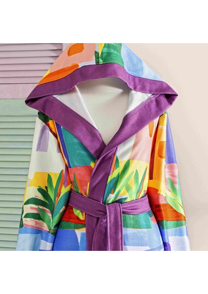 Lyona Pamuk Poliester Genç Bornoz Kırmızı 15-18 Yaş