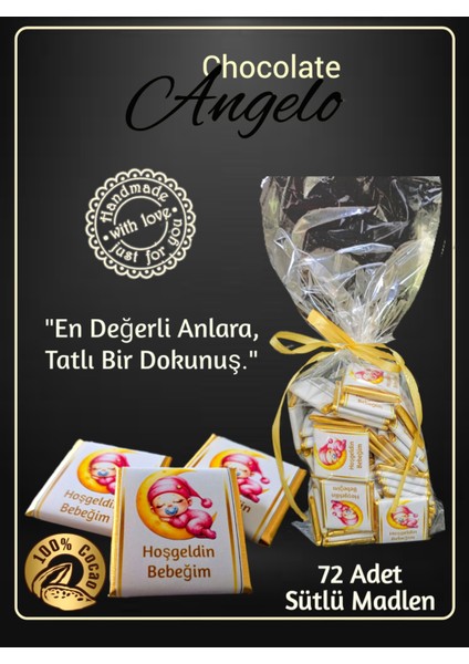 Angelo Chocolate 72 Adet İsim Kuşaklı Kız Bebek Çikolatası indirimleri