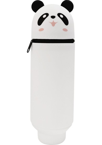 Karikatür Silikon Geri Çekilebilir Kalem Tutucu Kalem Çantası Büyük Kapasiteli Öğrenci Kalem Kırtasiye Saklama Kutusu Sevimli Hayvan Zip Çanta Alt (Yurt Dışından)