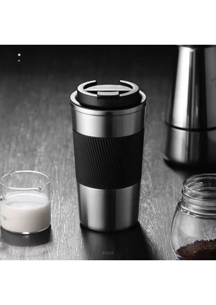 Kahve Fincanı 316 Paslanmaz Çelik Vakumlu Kullanışlı Fincan Bel Kapaklı Dış Mekan Araba Yalıtım Kabı Hediye Özelleştirme (Yurt Dışından)