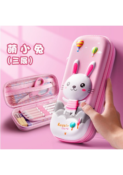 3D Üç Boyutlu Kalem Çantası Karikatür Ilkokul Çocukları Büyük Kapasiteli Eva Kırtasiye Kutusu Erkekler ve Kadınlar Su Geçirmez Sevimli Kalem Kutusu (Yurt Dışından)