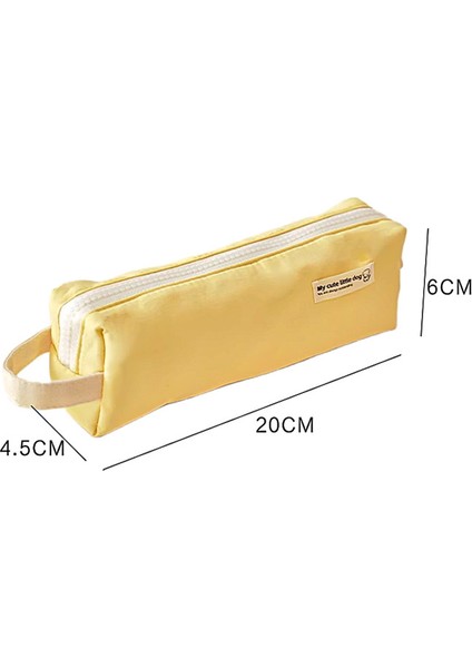 Basit Japon Öğrenciler Büyük Kapasiteli Çift Katmanlı Makaron Kalem Çantası Çok Fonksiyonlu Su Geçirmez Naylon El Kırtasiye Çantası (Yurt Dışından)