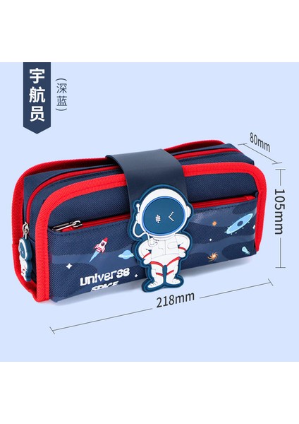 Büyük Kapasiteli Çıkarılabilir Kalem Çantası Karikatür Çocuk Oxford Kumaş Kırtasiye Çantası 2'si 1 Arada Çok Fonksiyonlu Kalem Çantası (Yurt Dışından)