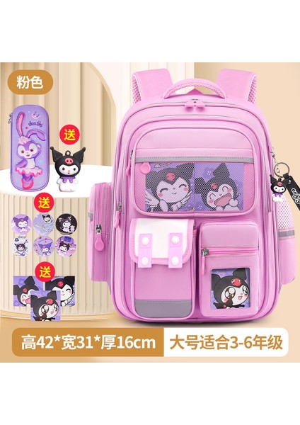 Kızlar Azaltılmış Yük Omurga Koruma Okul Çantası 1-6 Sınıflar Büyük Kapasiteli Çocuklar Karikatür (Yurt Dışından)