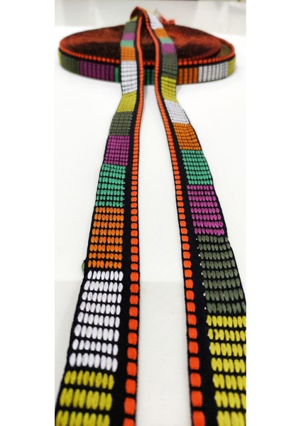 Kabartmalı Özel Desen Rengarenk Dar Dokuma Şerit modelleri