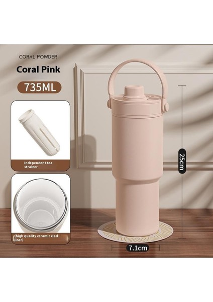 Yüksek Değerli Büyük Kapasiteli Pipetli Çift Içimli 316 Paslanmaz Çelik Seramik Astarlı Yalıtımlı Dak Taşınabilir Araba Dağı (Yurt Dışından)