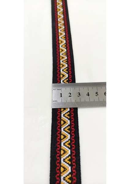 Siyah Kırmızı Turuncu Dar Dokuma Etnik Şerit modelleri